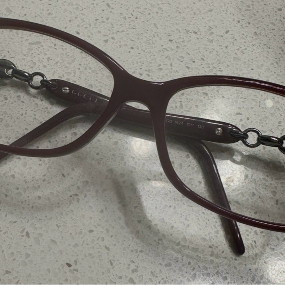 Elegant Authentic Gucci Burgundy Glasses Chain GG3624 53x14 130